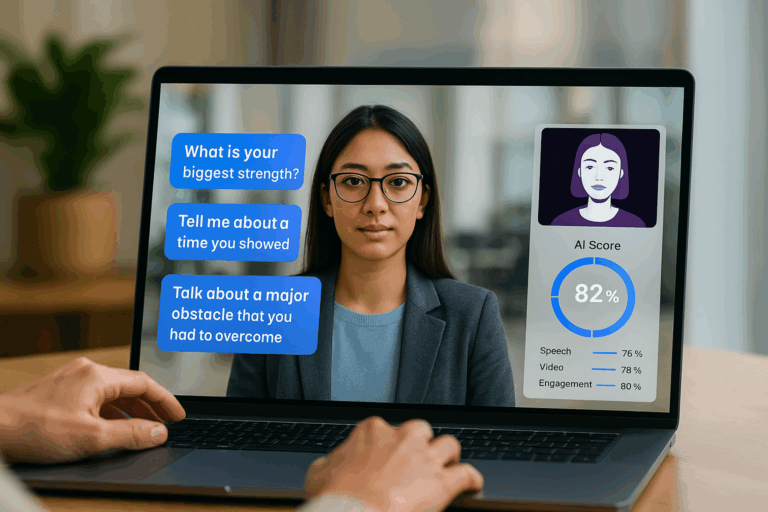Candidate preparing for AI interview